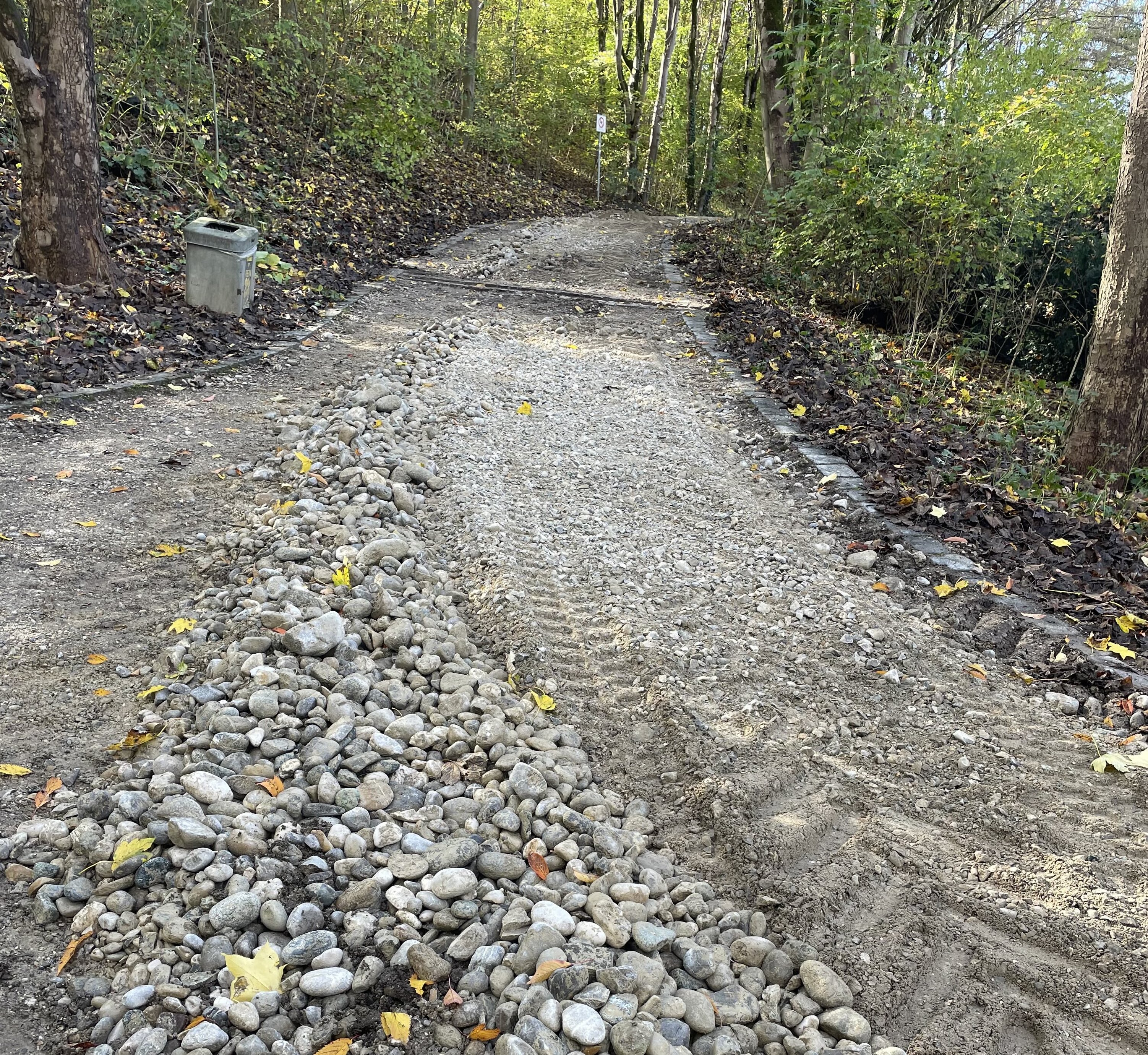Erosion der wassergebundenen Wege